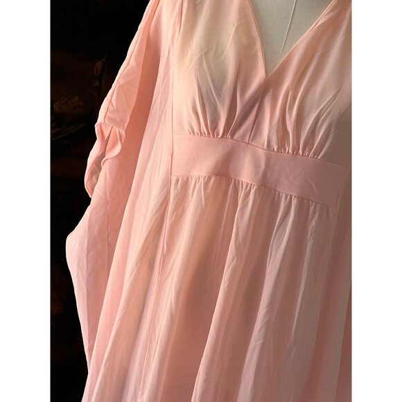 Vintage Nightgown MuMu Style Peachy Pink Long Gown - Picture 2 of 6